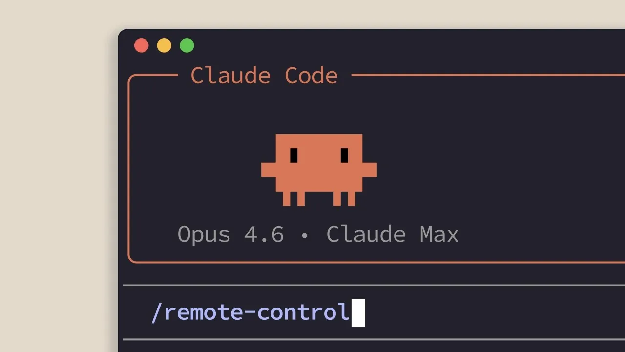 The Claude Code terminal on a Mac with the /remote-control command being typed, ready to hand the local session to a phone